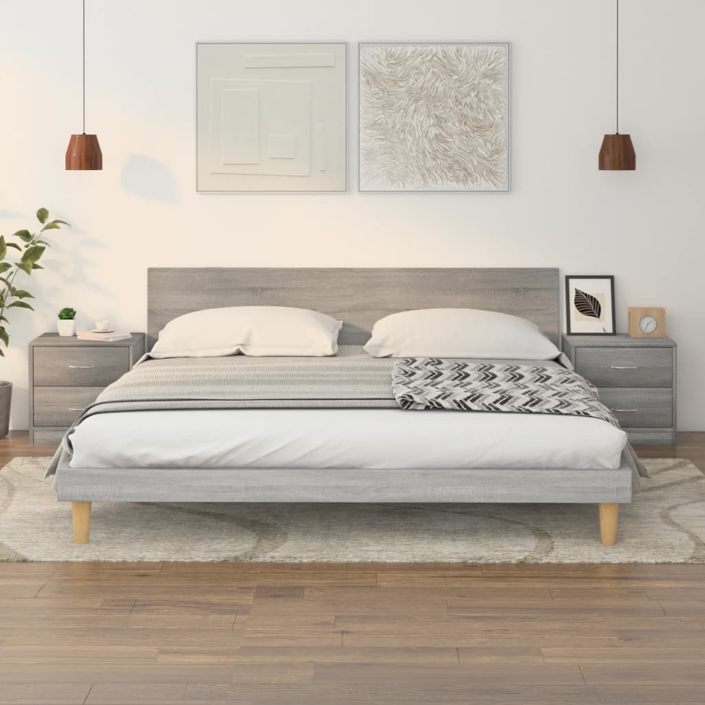 vidaXL Nachtkastje 40x30x40 cm bewerkt hout wit