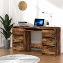 vidaXL Bureau met lade Zwart Eiken 140 x 50 x 76 cm Bewerkt hout