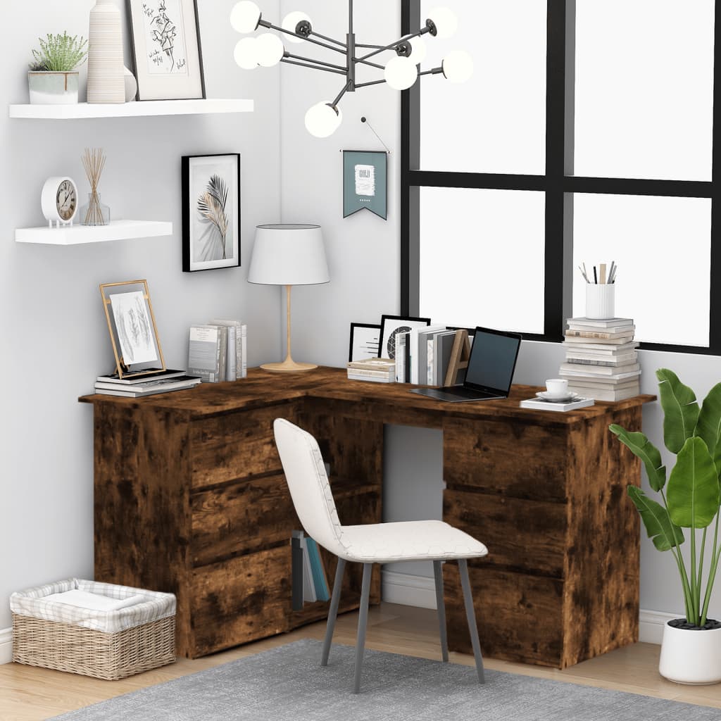 vidaXL Corner Desk 145x100x76 cm Engineered Wood White