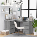 vidaXL Corner Desk 145x100x76 cm Engineered Wood White