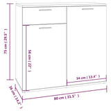 vidaXL Sideboard 160x36x75 cm engineered wood white