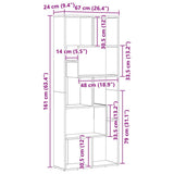 vidaXL Boekenkast 67x24x161 cm bewerkt hout wit