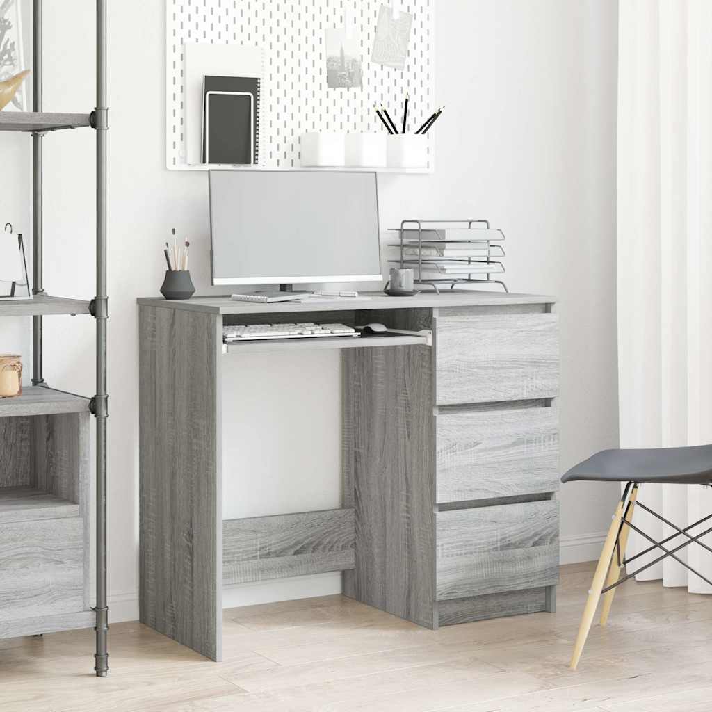 vidaXL Bureau 90x45x76 cm bewerkt hout wit