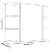 vidaXL Badkamerspiegelkast 80x20,5x64 cm bewerkt hout wit