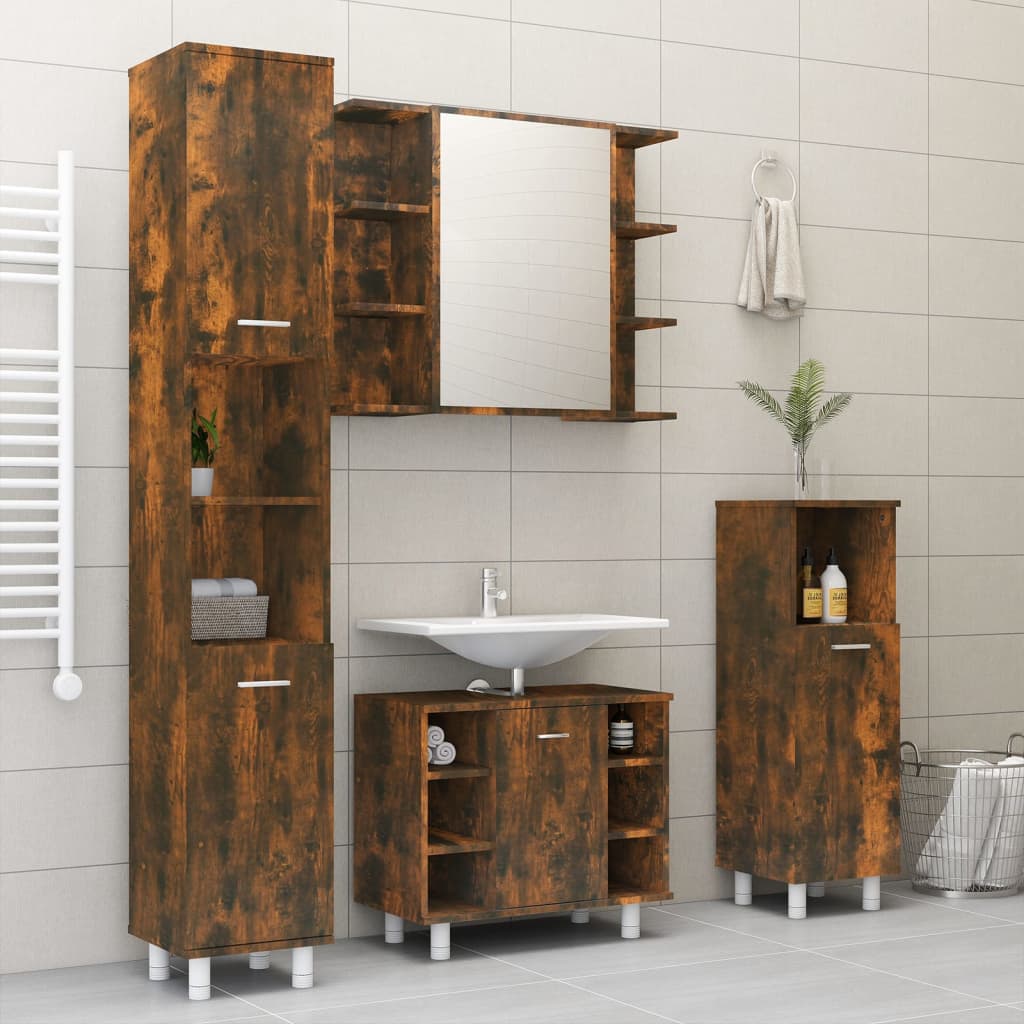 vidaXL Badkamerspiegelkast 80x20,5x64 cm bewerkt hout wit
