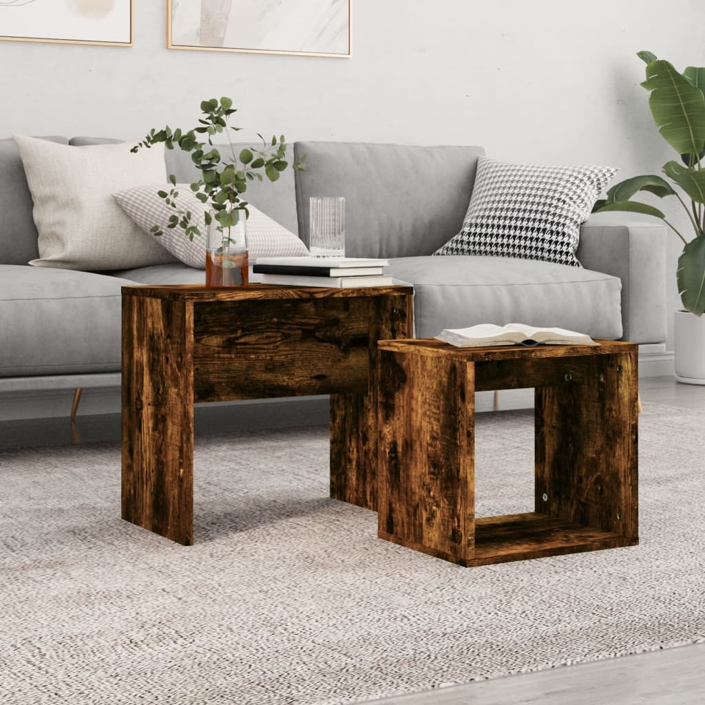 vidaXL Salontafelset 48x30x45 cm bewerkt hout wit