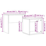 vidaXL Salontafelset 48x30x45 cm bewerkt hout wit