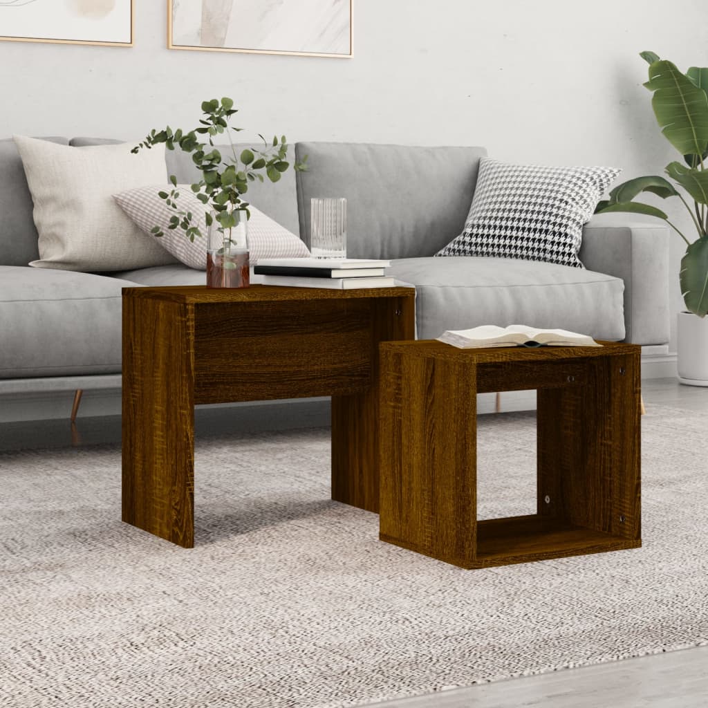 vidaXL Salontafelset 48x30x45 cm bewerkt hout wit