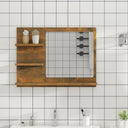 vidaXL Badkamerspiegel 60x10,5x45 cm bewerkt hout wit