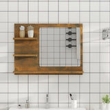 vidaXL Badkamerspiegel 60x10,5x45 cm bewerkt hout wit