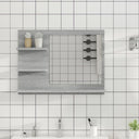 vidaXL Badkamerspiegel 60x10,5x45 cm bewerkt hout wit