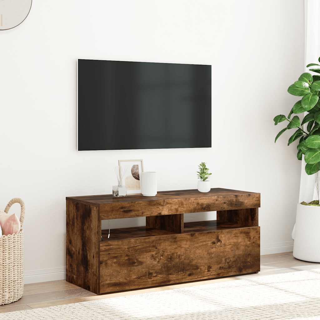 vidaXL Tv-meubel met LED-verlichting 120x35x40 cm wit