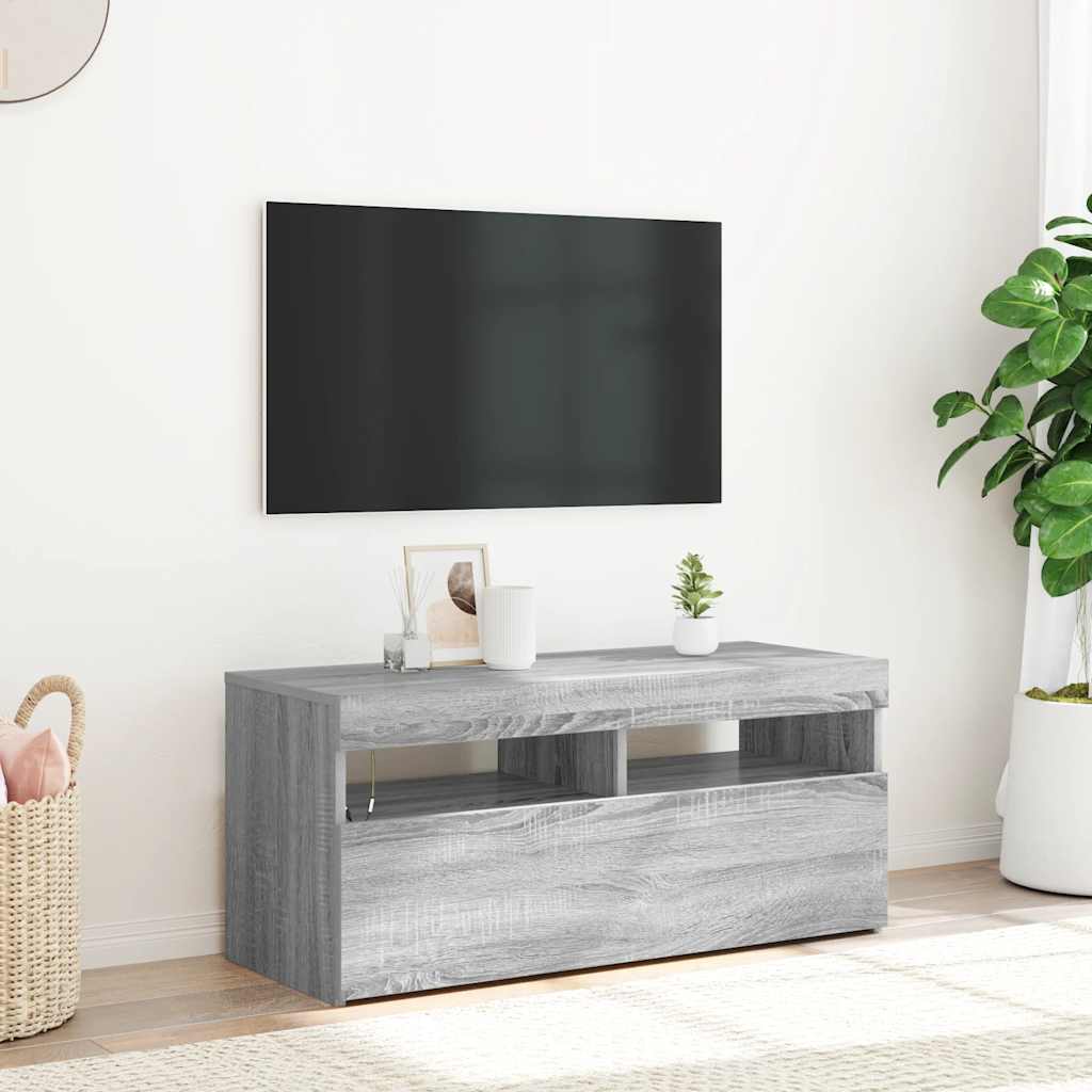 vidaXL Tv-meubel met LED-verlichting 120x35x40 cm wit