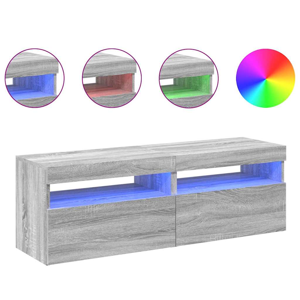 vidaXL Tv-meubel met LED-verlichting 120x35x40 cm wit