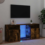 vidaXL TV Cabinet with LED Lights 120x30x50 cm White