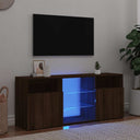 vidaXL TV Cabinet with LED Lights 120x30x50 cm White