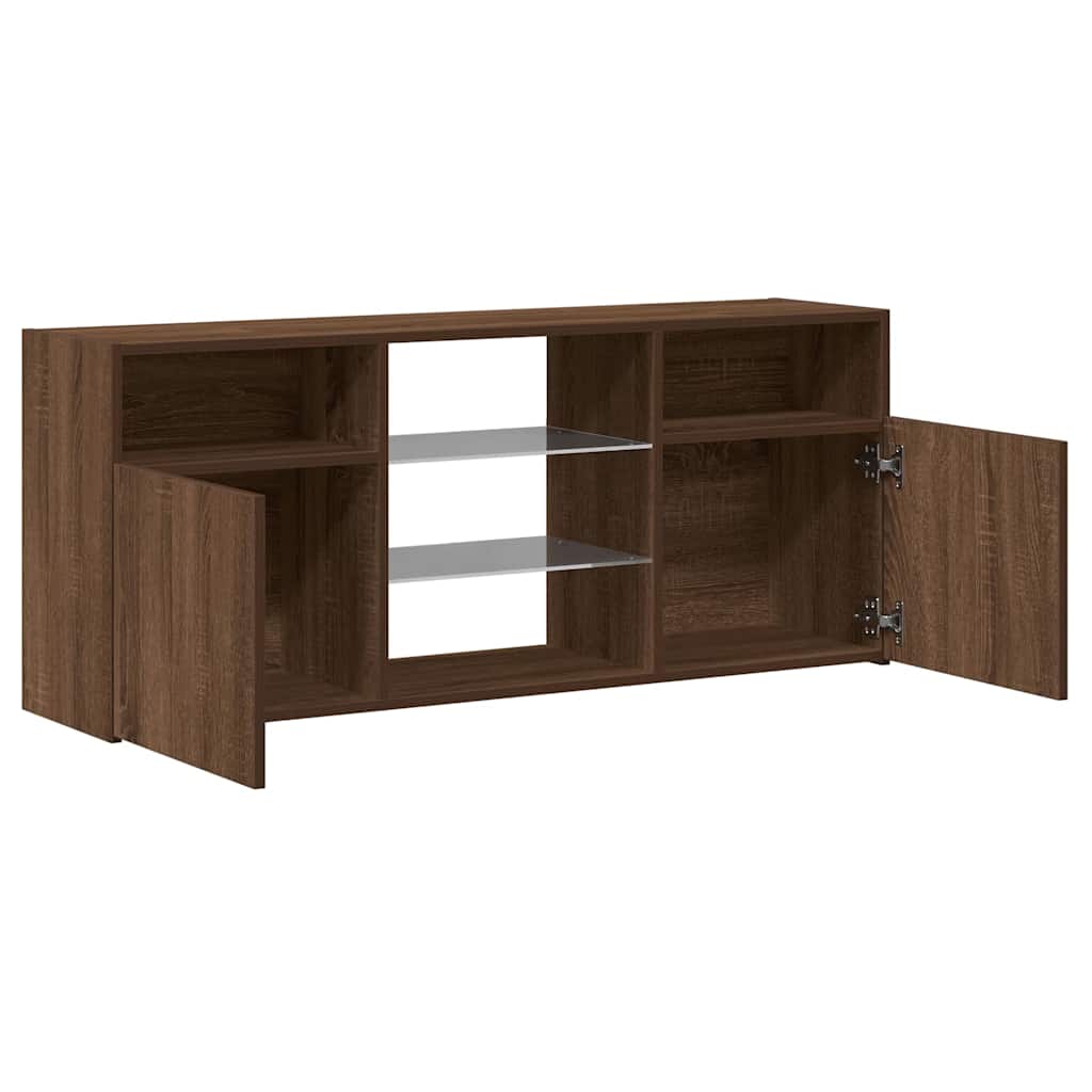 vidaXL TV Cabinet with LED Lights 120x30x50 cm White