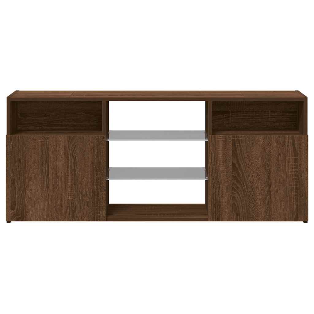 vidaXL TV Cabinet with LED Lights 120x30x50 cm White