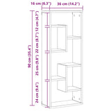 vidaXL Wandschap 36x16x90 cm bewerkt hout wit