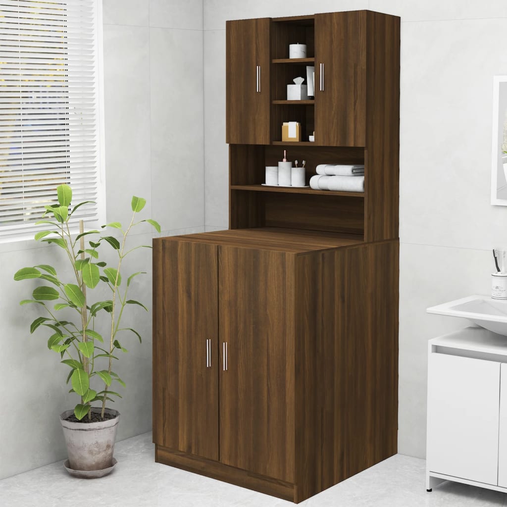 vidaXL Wasmachinekast 70,5x25,5x90 cm wit