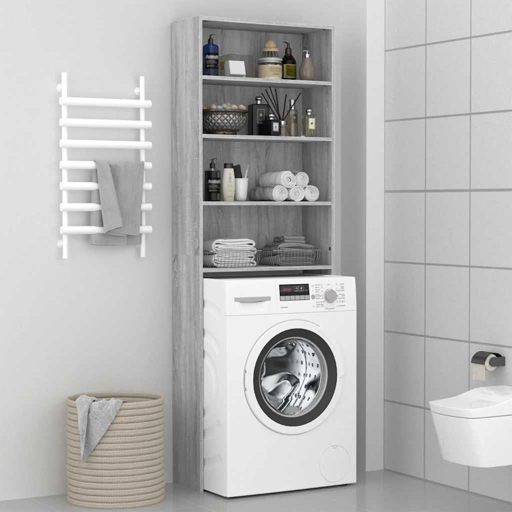 vidaXL Wasmachinekast 64x24x190 cm wit