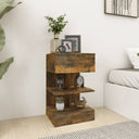 vidaXL Nachtkastje 40x35x65 cm bewerkt hout wit