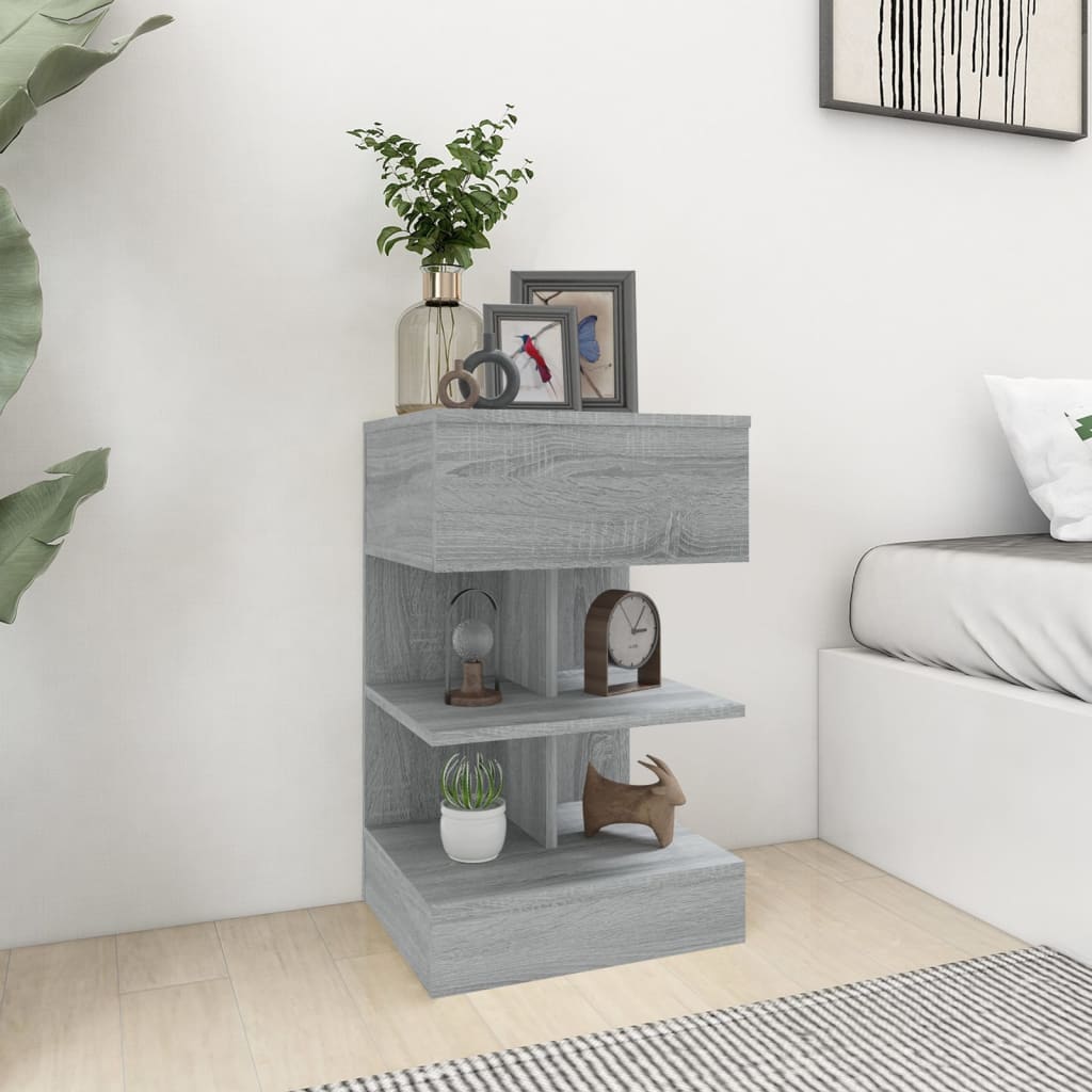 vidaXL Nachtkastje 40x35x65 cm bewerkt hout wit