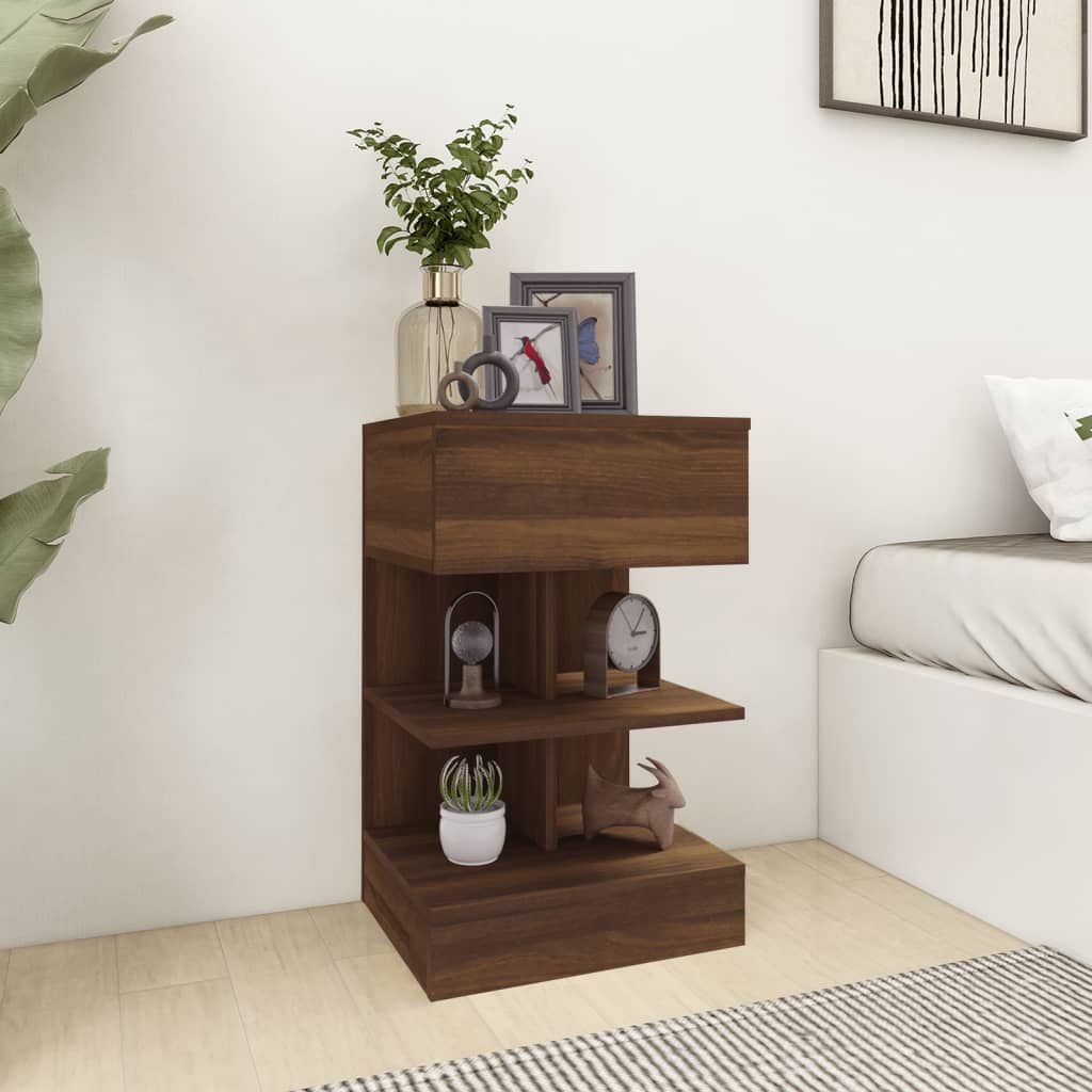 vidaXL Nachtkastje 40x35x65 cm bewerkt hout wit