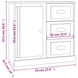 vidaXL Dressoir 70x35,5x67,5 cm bewerkt hout wit