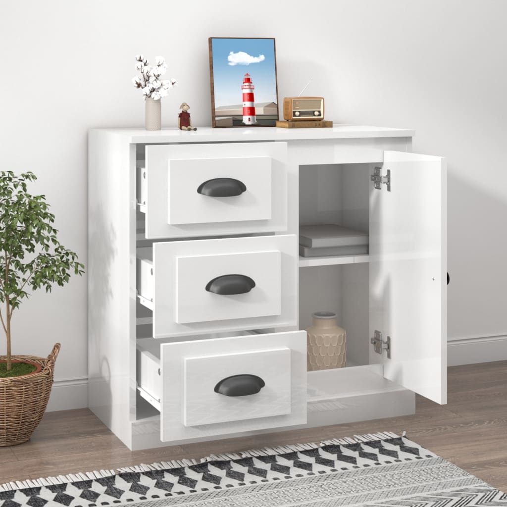 vidaXL Dressoir 70x35,5x67,5 cm bewerkt hout wit