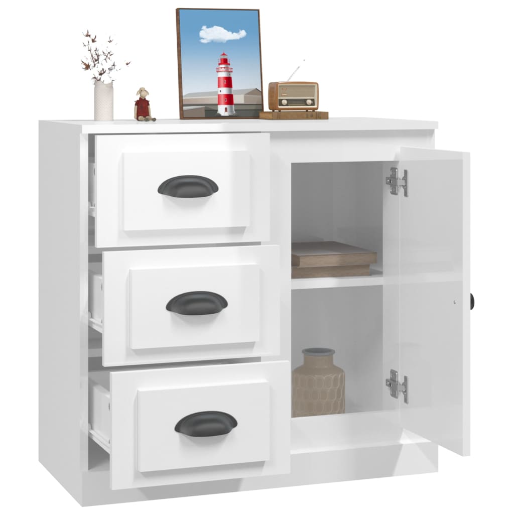 vidaXL Dressoir 70x35,5x67,5 cm bewerkt hout wit