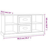 vidaXL Tv-meubel 99,5x35,5x48 cm bewerkt hout wit