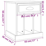 vidaXL Bedside cabinet 43x36x50 cm white