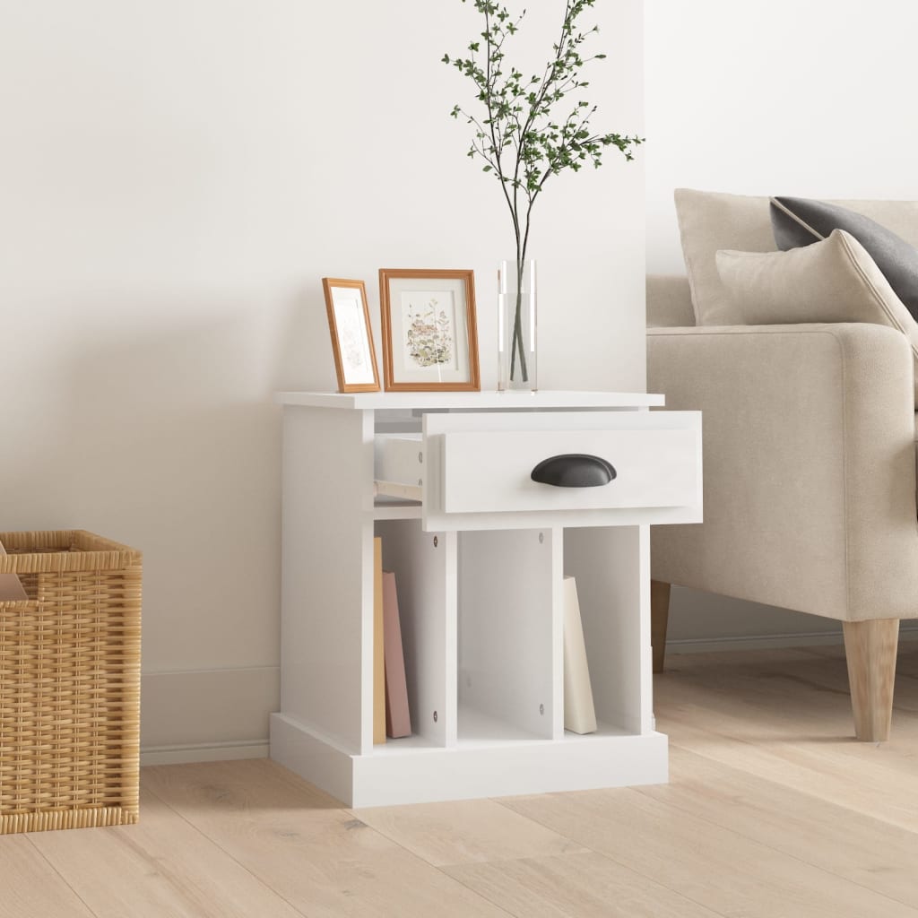 vidaXL Bedside cabinet 43x36x50 cm white
