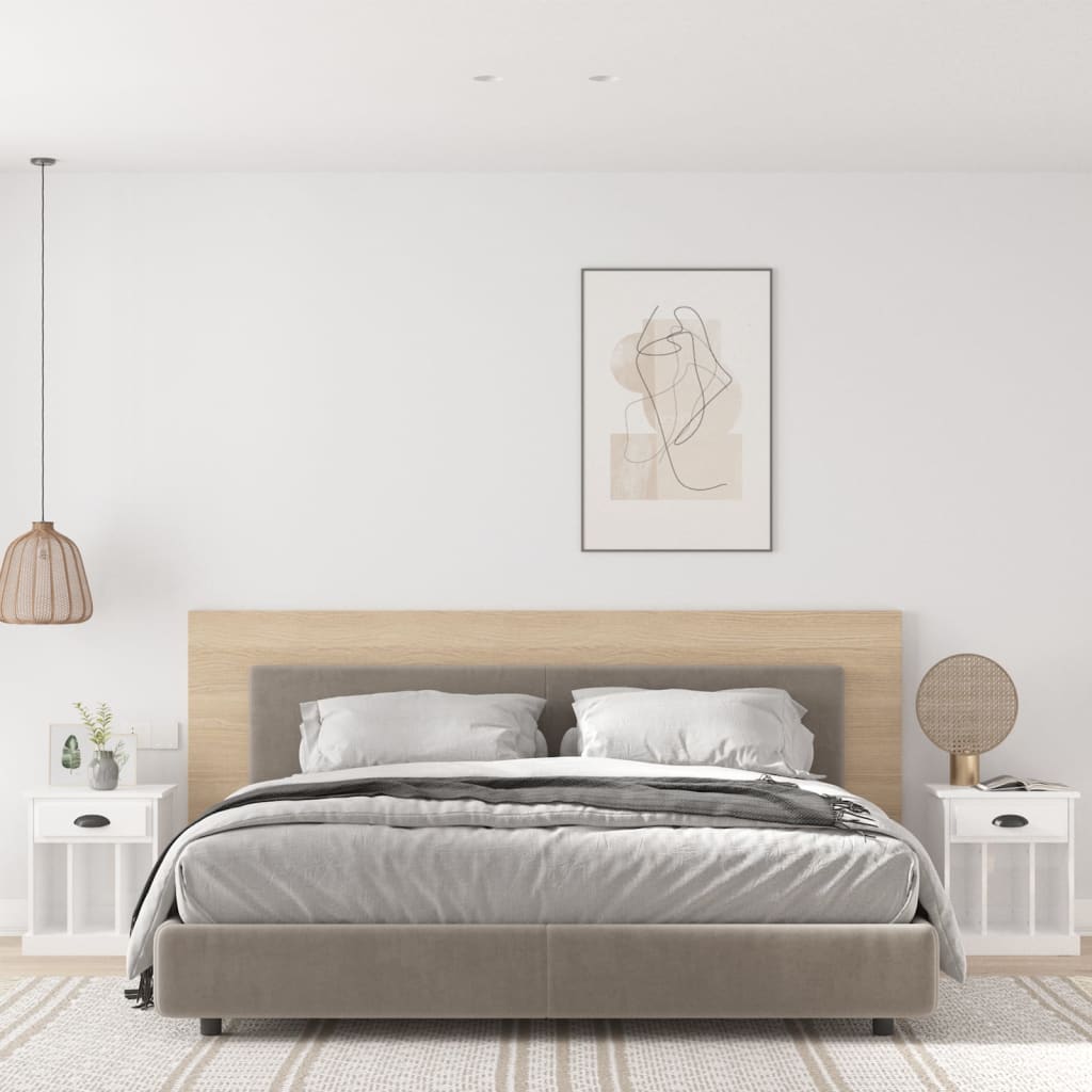 vidaXL Bedside cabinet 43x36x50 cm white