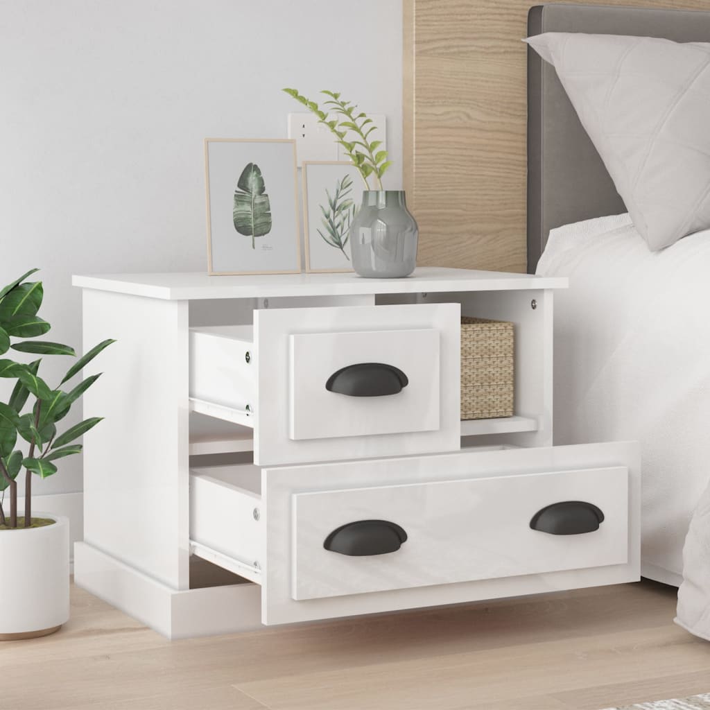 vidaXL Nachtkastje 60x39x45 cm zwart