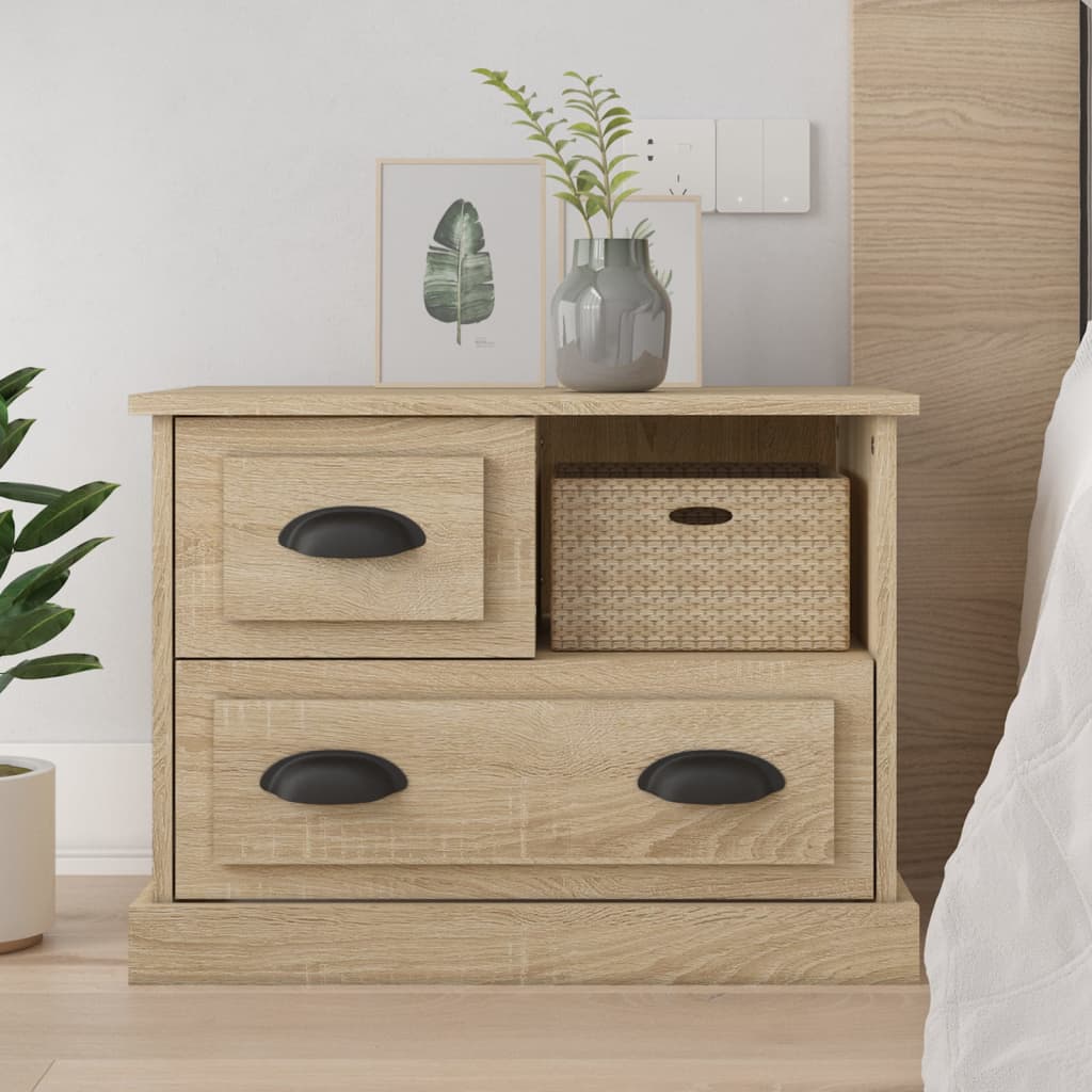 vidaXL Nachtkastje 60x39x45 cm zwart