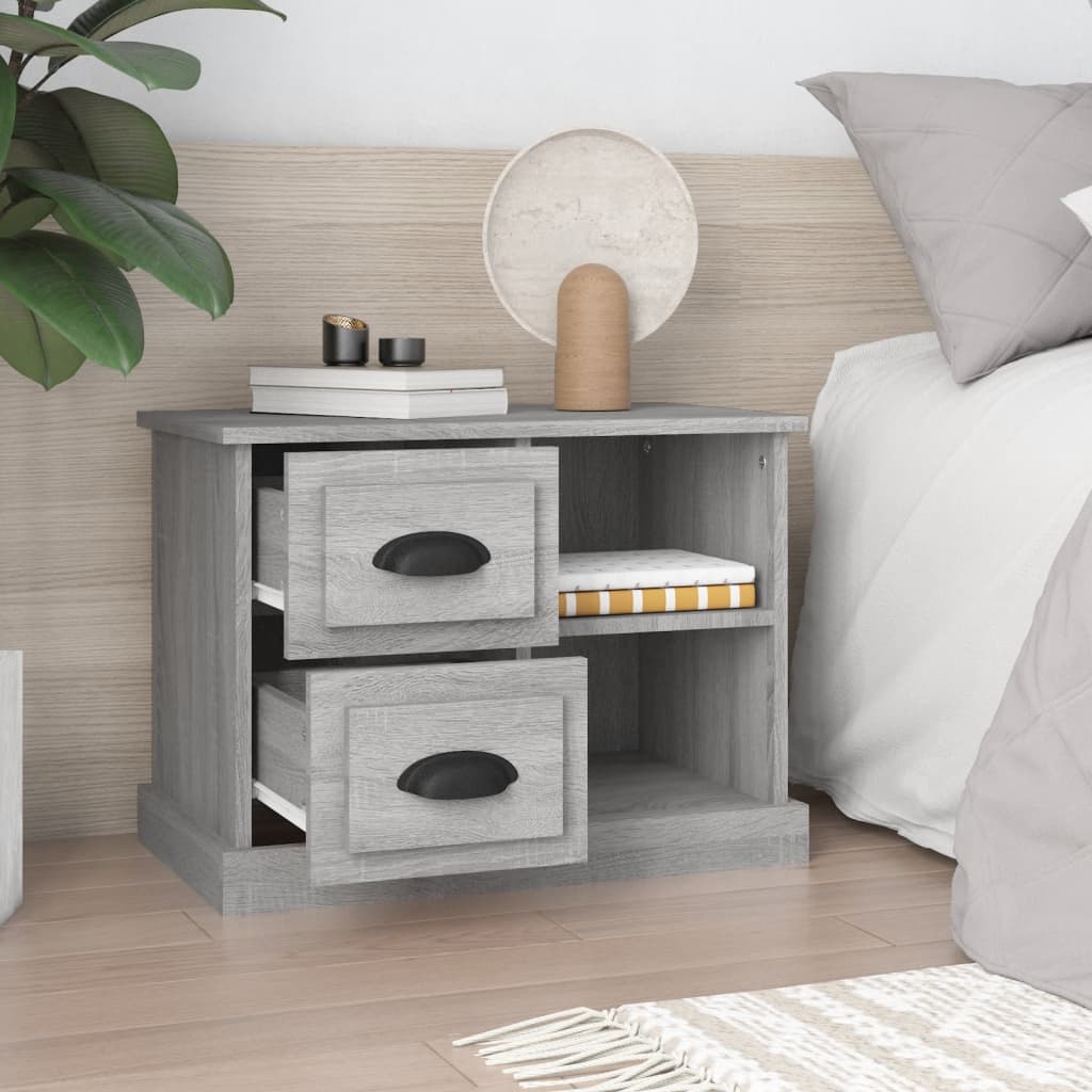 vidaXL Nightstand 60x35.5x45 cm white
