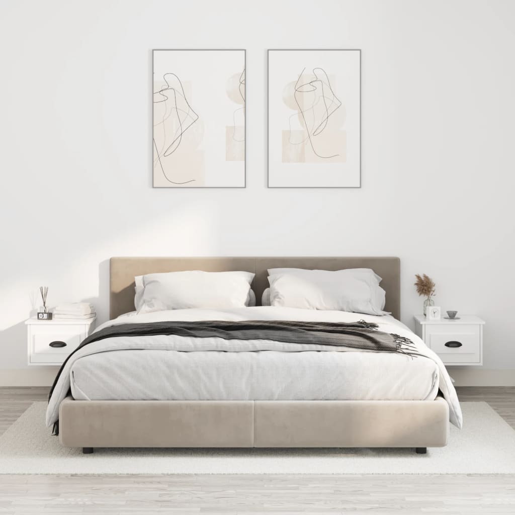 vidaXL Nachtkastje wandgemonteerd 41,5x36x28 cm wit