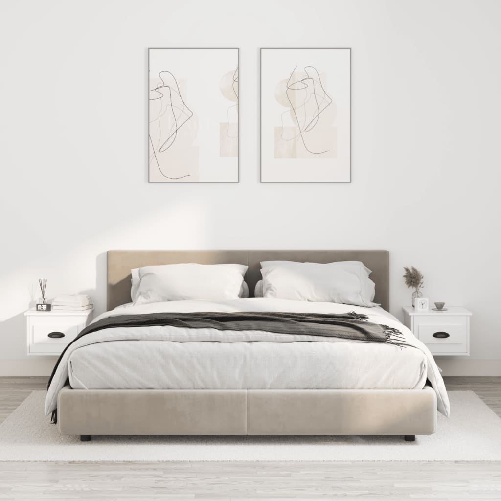 vidaXL Nachtkastje wandgemonteerd 41,5x36x28 cm wit