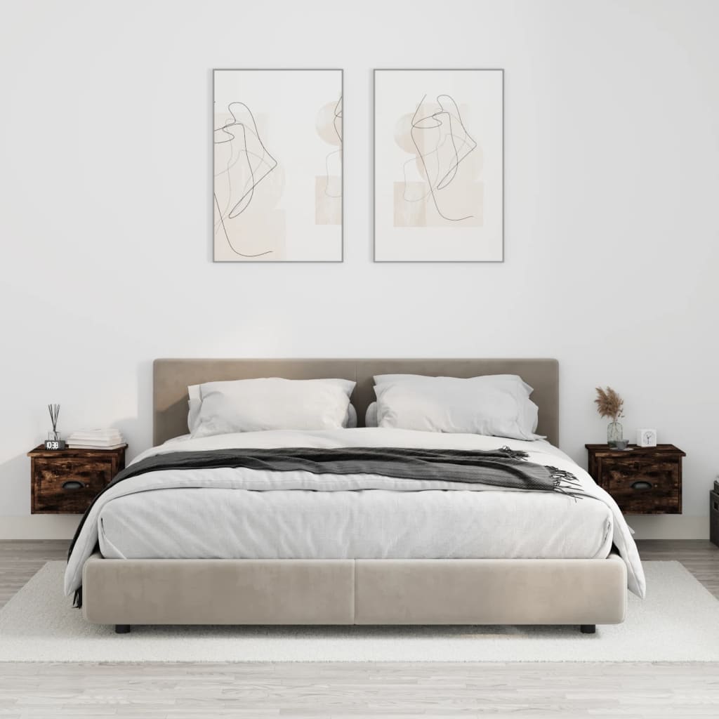 vidaXL Nachtkastje wandgemonteerd 41,5x36x28 cm wit