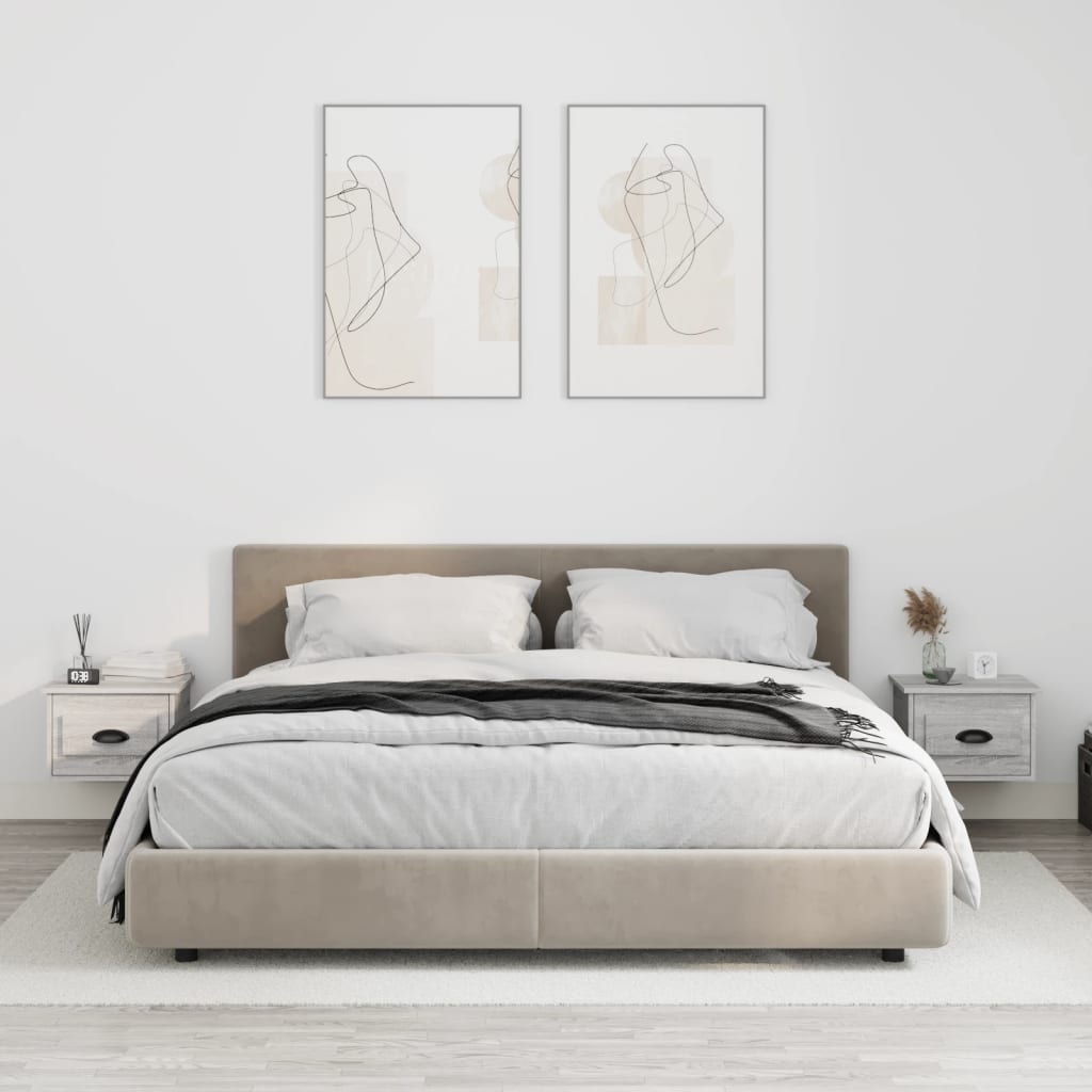 vidaXL Nachtkastje wandgemonteerd 41,5x36x28 cm wit