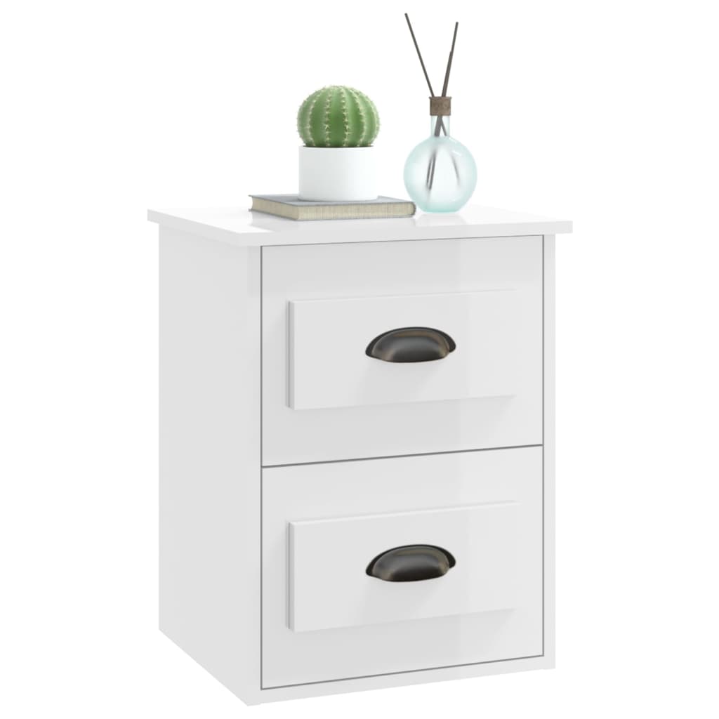 vidaXL Nachtkastje wandgemonteerd 41,5x36x53 cm wit