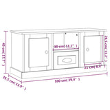 vidaXL Tv-meubel 100x35,5x45 cm bewerkt hout wit