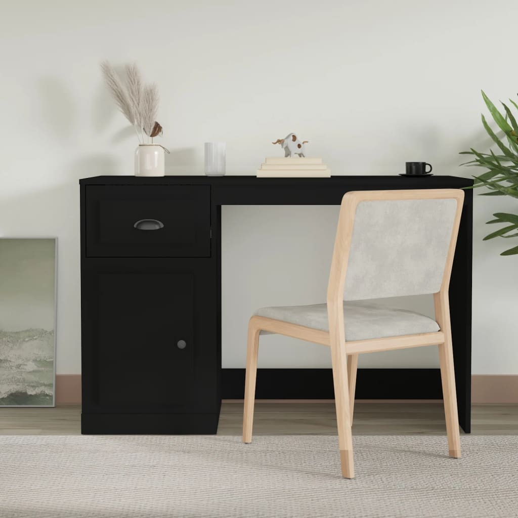 vidaXL Bureau met lade 115x50x75 cm bewerkt hout wit