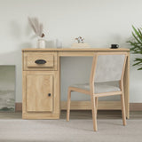 vidaXL Bureau met lade 115x50x75 cm bewerkt hout wit