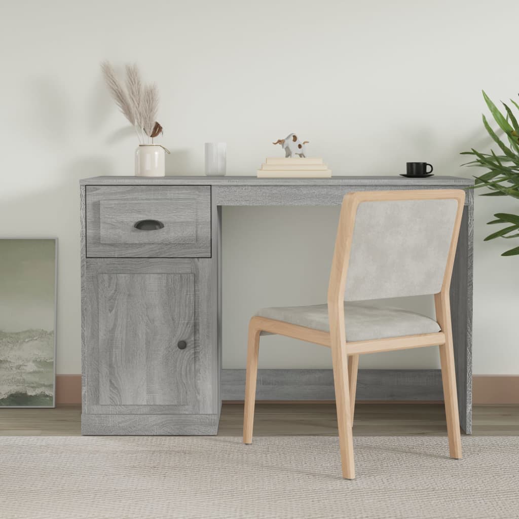 vidaXL Bureau met lade 115x50x75 cm bewerkt hout wit