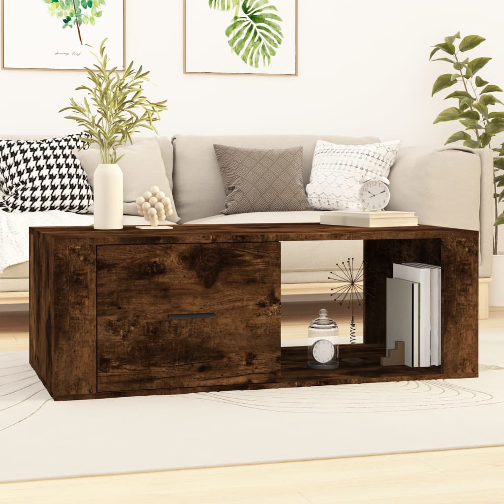 vidaXL Salontafel 100x50,5x35 cm bewerkt hout wit