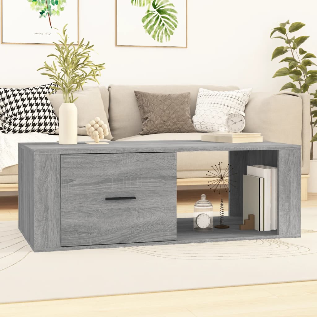 vidaXL Salontafel 100x50,5x35 cm bewerkt hout wit