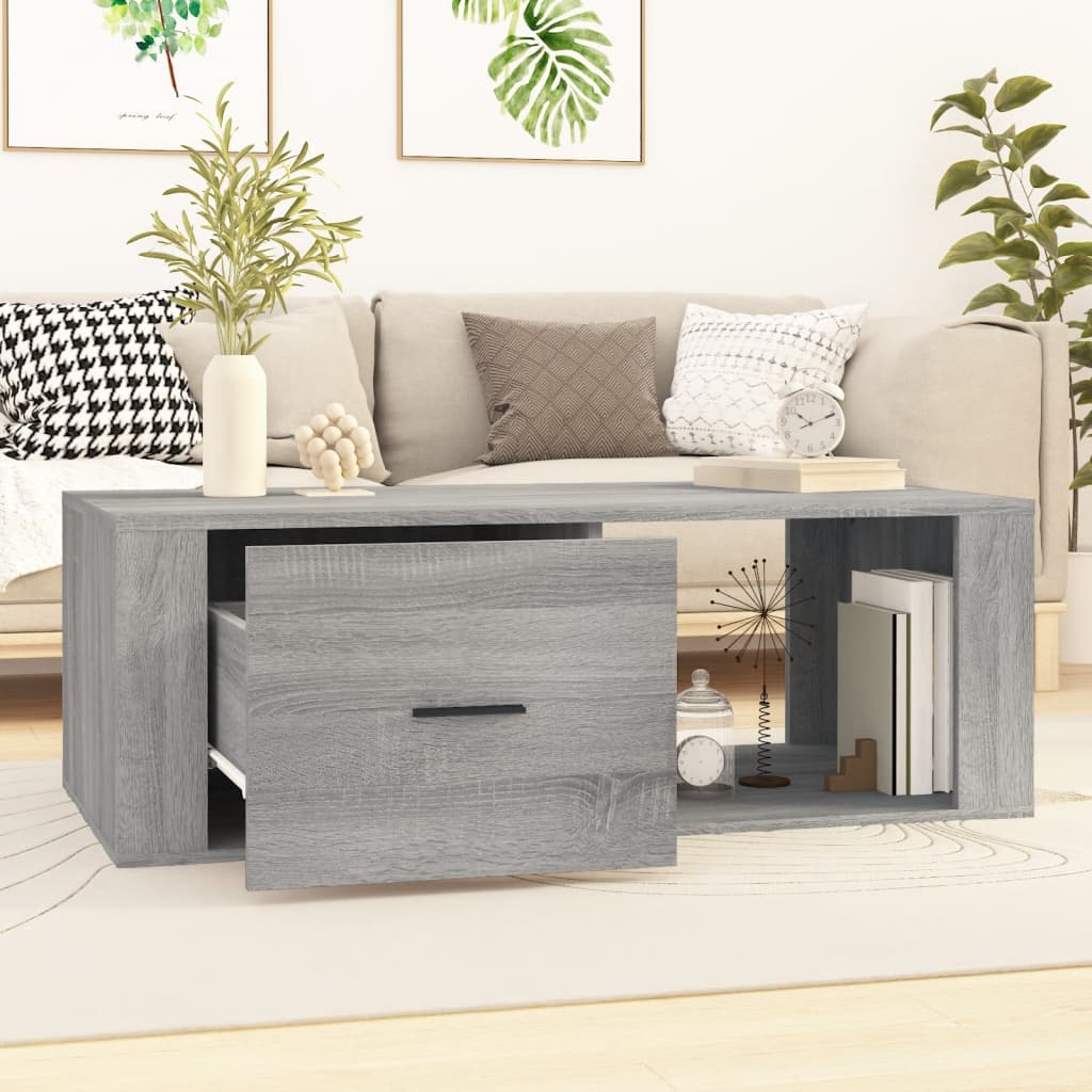 vidaXL Salontafel 100x50,5x35 cm bewerkt hout wit